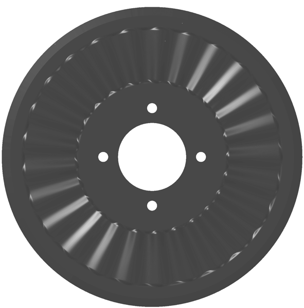 Disco de 25 ondas com parte plana